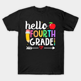 Hello Fourth Grade Team 4Th Grade Teacher Back To School T-Shirt